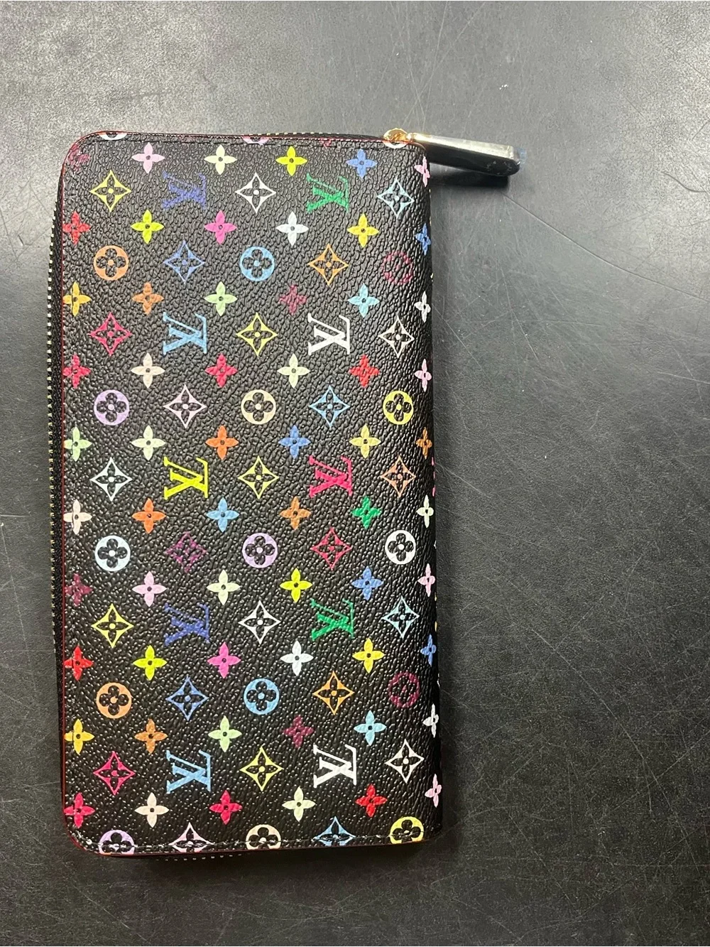 Louis Vuitton Black Multicolor Monogram Zip Card Holder